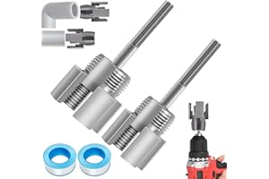 OUYUEZYR PVC Pipe Threader Kit, Integrated Internal & External Dual-Function Dies, 1/2" & 3/4" Pipe Threading Tool, Electric Drill Compatible Rethreading Head for Easy Home Repair（Mixed 1/2+3/4