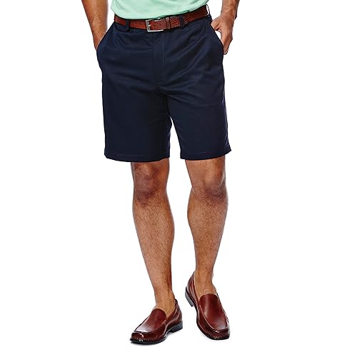 Haggar mens Cool 18 Classic Fit Expandable Waist Short Casual