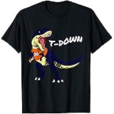 Denver Dinosaur T Rex Football Touchdown Kids Boys Girls T-Shirt