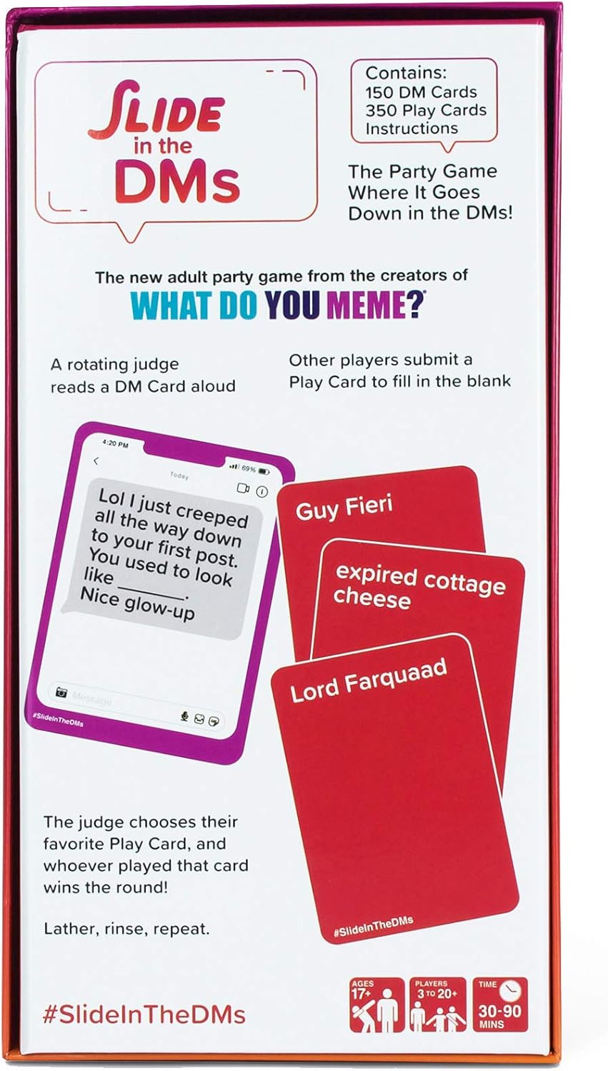 WHAT DO YOU MEME? Slide in the DMs - The Adult Party Game Where The Fun Goes Down In The DMs, Multicolor, 11.61 cm x 21.54 cm x 7.01 cm - Image 5