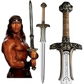 Conan The Barbarian Sword,42 '' Handmade Atlantean Swords 1095 Carbon Steel Brass Fittings, Full Tang, Leather Sheath Viking Real King Sword 7.5 lbs Gifts for Men (Conan Atlantean Swords)