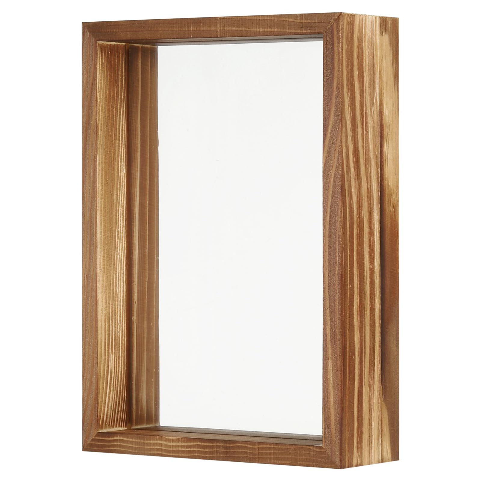 YOKIVE 1 Pcs Wood Picture Frames, Double Sided Acrylic Pressed Flower Frame | DIY Specimens, Great for Wall Tabletop Display (Brown, 4x8-Inch)