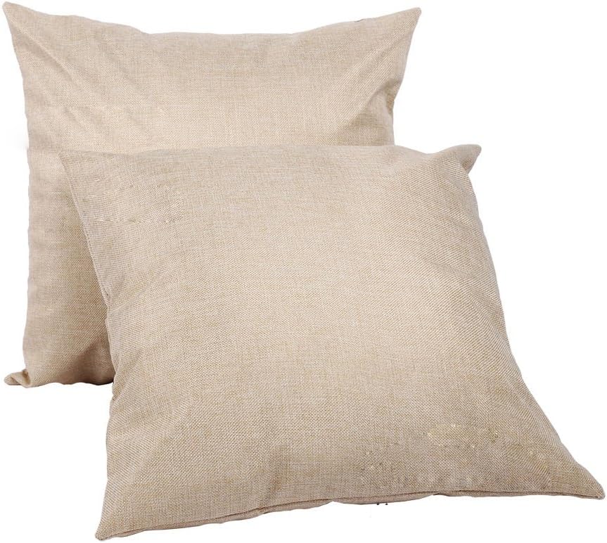 10PCS Linen Sublimation Blank Pillow Case Cushion Cover for Heat Press Printing with Invisible Zipper Soft Pillow Covers(40x40cm)