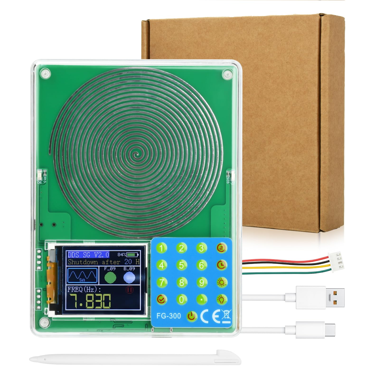 Photo 1 of 0.01Hz-20kHz Portable Signal Generator,1.8 Inch TFT Display Schumann Wave 7.83Hz Sleep Aid Stable Low Frequency Oscillator for Physics Lab, Research and DIY Electronics Projects