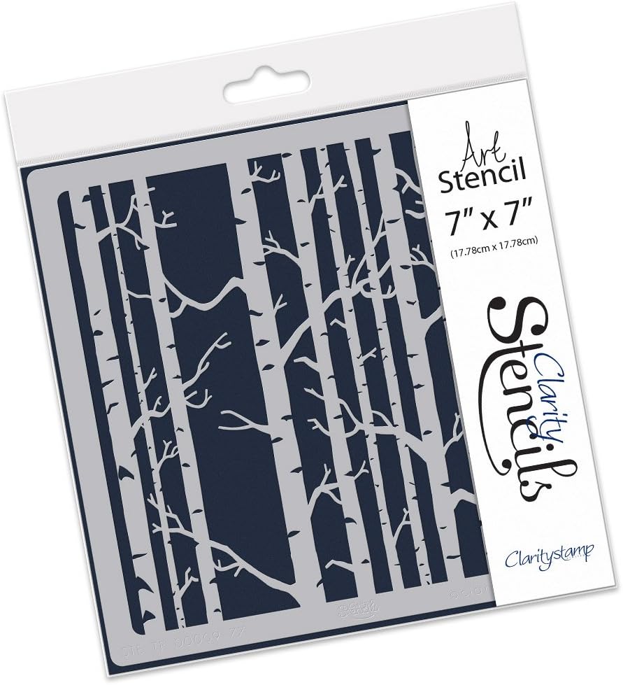 Birch Tree Stencil 7" x 7"