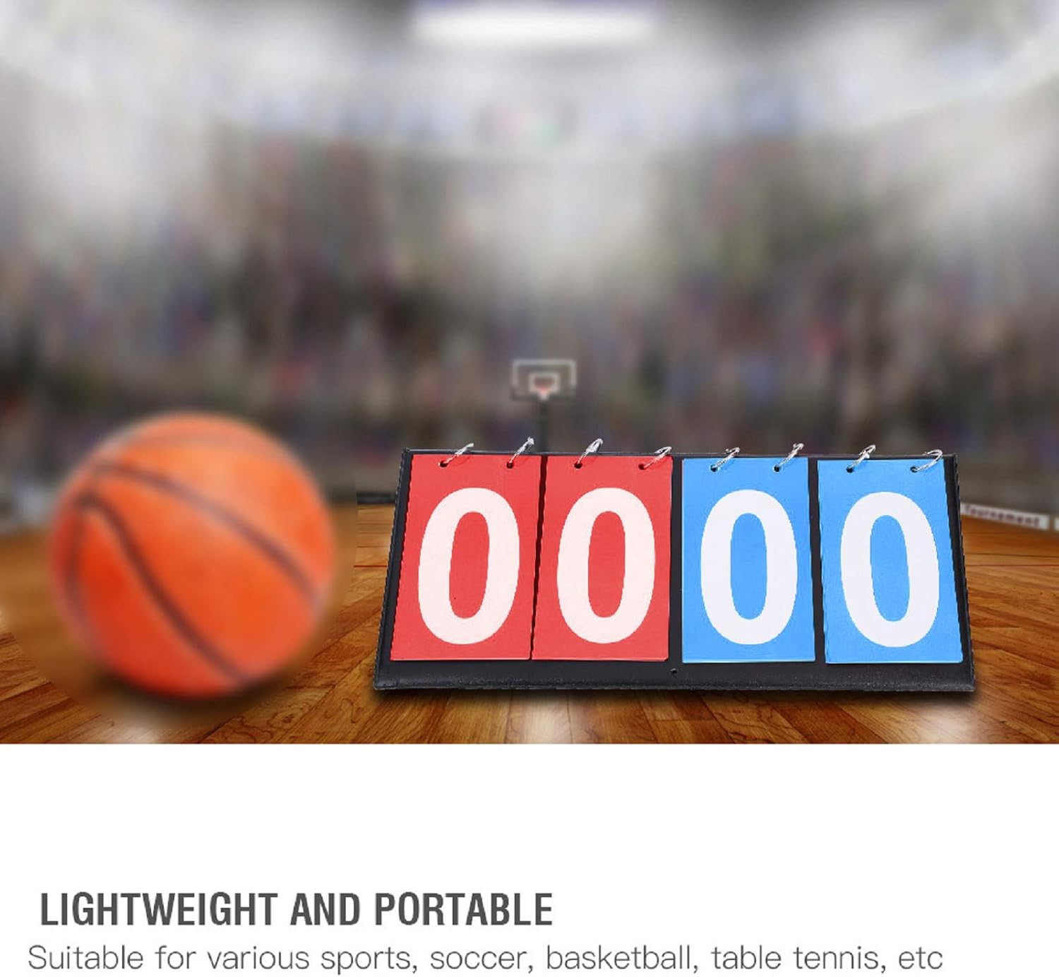 Wallfire Sports Scoreboard, Portable 4 Digits Waterproof Tabletop Flip ...