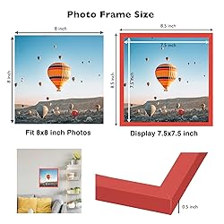 JCJMY 8x8 Picture Frame Red for Wall Hanging or