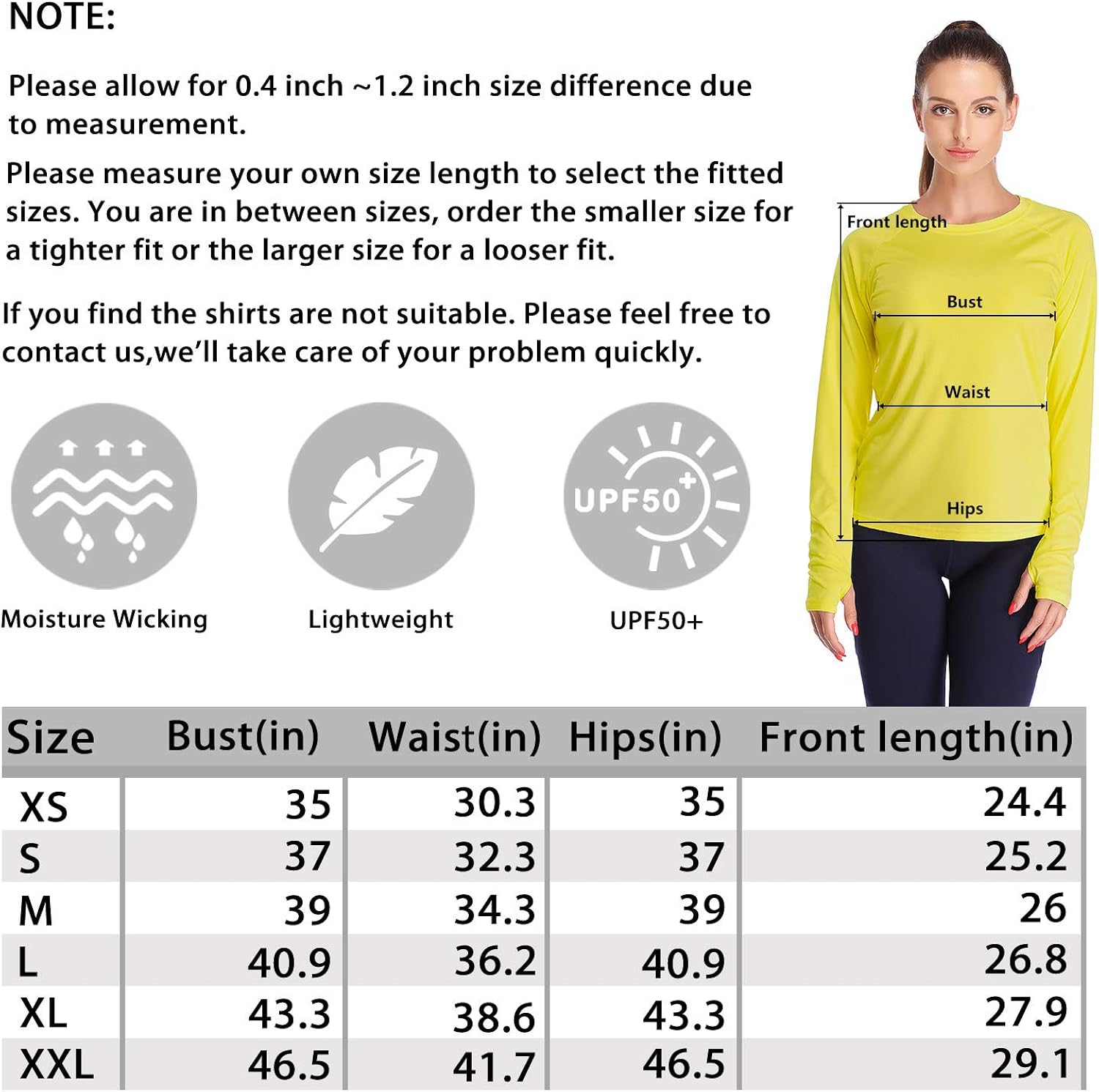 DAYOUNG Womens UPF 50+ UV Sun Protection Long Sleeve T-Shirt Running Hiking Outdoors Performance Athletic Top Thumb Hole: Clothing