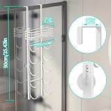 HapiRm Over Door Towel Rail 6-Tier Wall Mount White with Shelf view 7