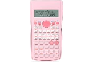 deli Pink Scientific Calculator, 2 Line Cute Calculator Scientific Math Calculator for Students Algebra Geometry Basic Caculator for Middle and High School Students College School Supplies, Small