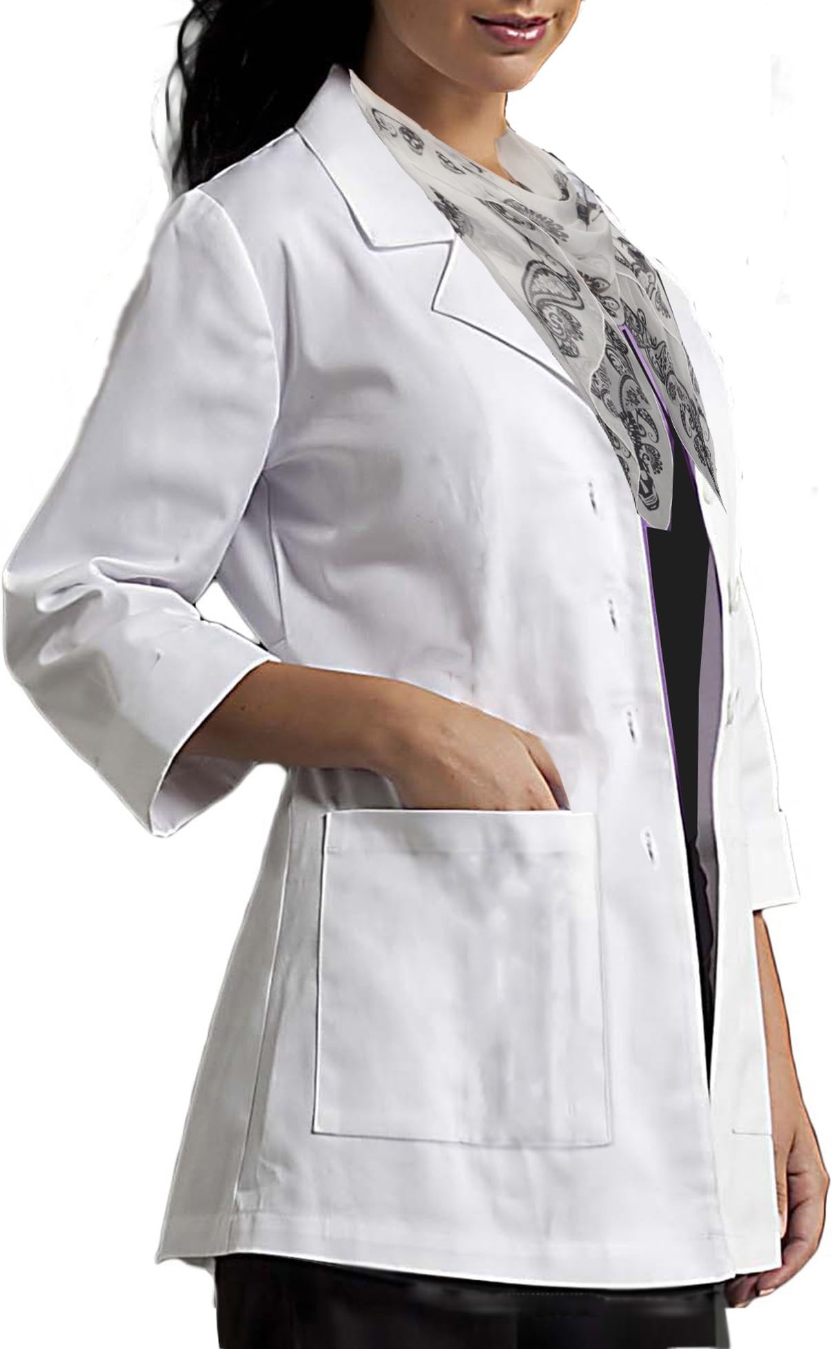 ViVy Doctor Apron Coat Three Fourth Sleeve (36) White