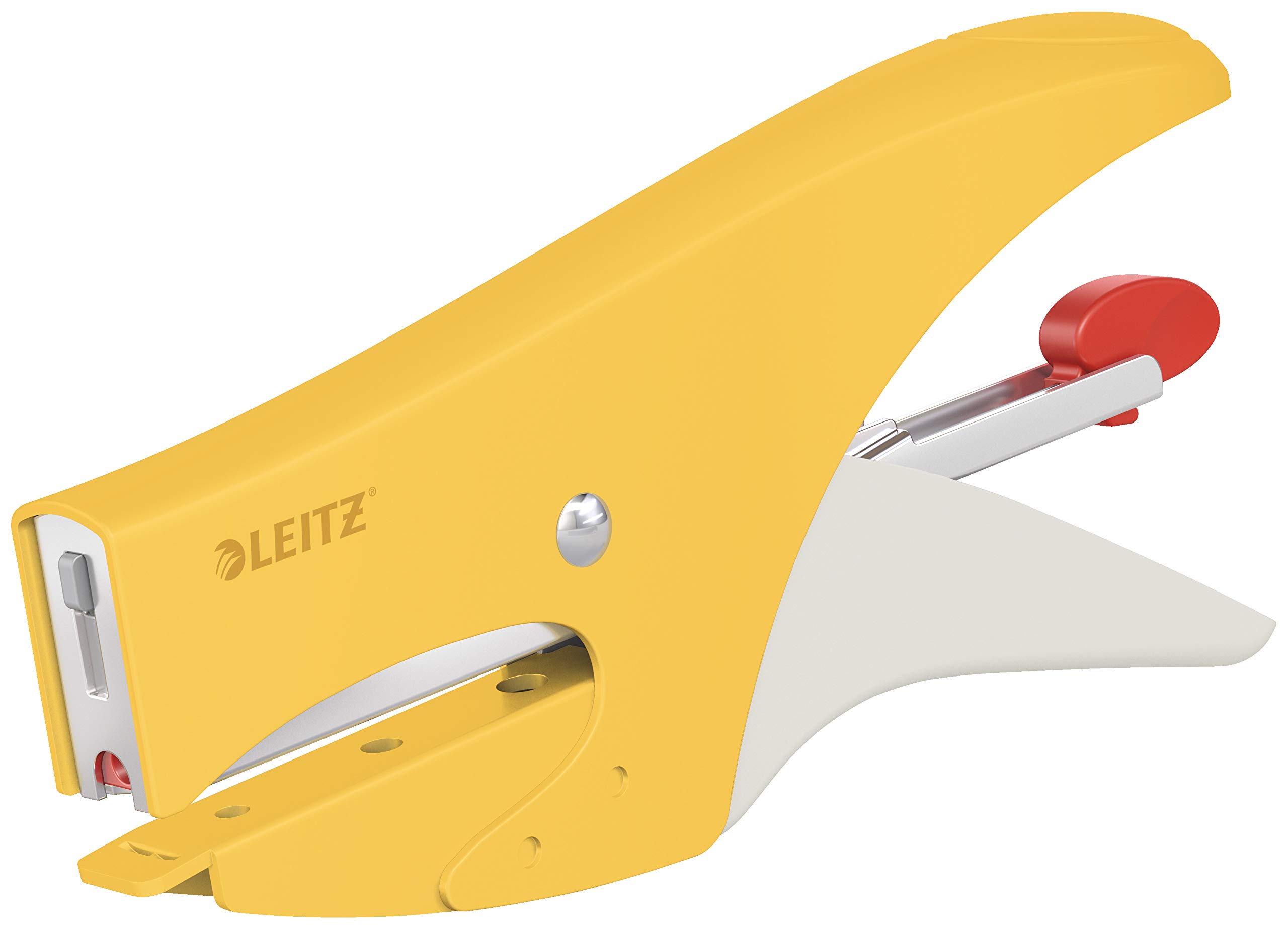 Leitz Stapling Pliers, 15 Sheet Capacity, Back Loading, Including P1 (No. 8) Staple, Warm Yellow, 56440019