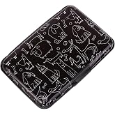 ELFISH Mini RFID Aluminum Wallet Credit Cards Holder Business Card Case Metal ID Case for Men Women (Animal)