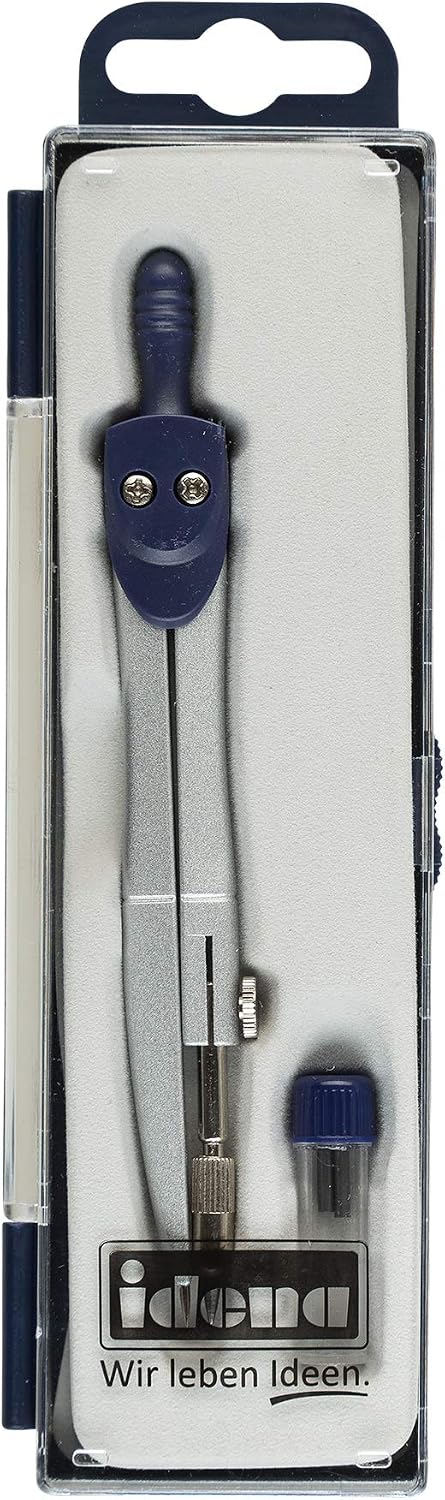 Idena 22076 School Compass with Refills, Silver, Pack of 1