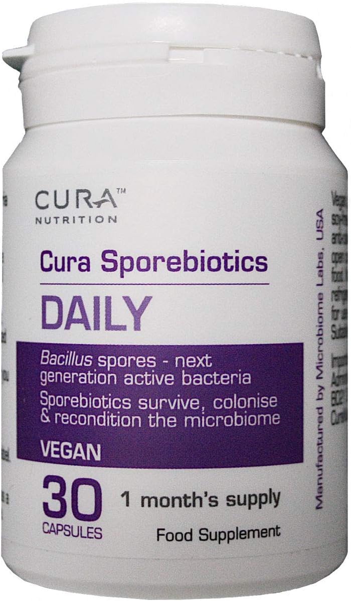 CURA NUTRITION SPOREBIOTICS, Spore Based Probiotic with Antioxidants, Active Bacteria Daily Supplement to Boost Akkermansia