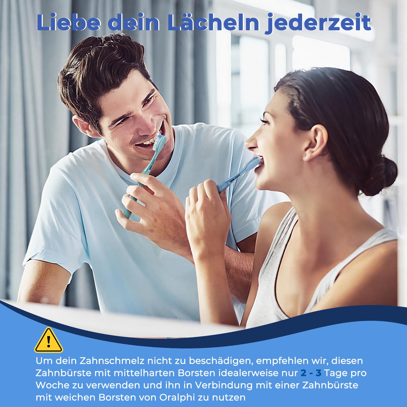 Oralphi Zahnbürste Extra Clean, Handzahnbürste mit mittelharten Borsten erreicht die Zahnzwischenräume sowie hinteren Zähne, Spiralförmige, entfernt Rauch-, Tee- & Kaffeeflecken, 6er-Pack 7