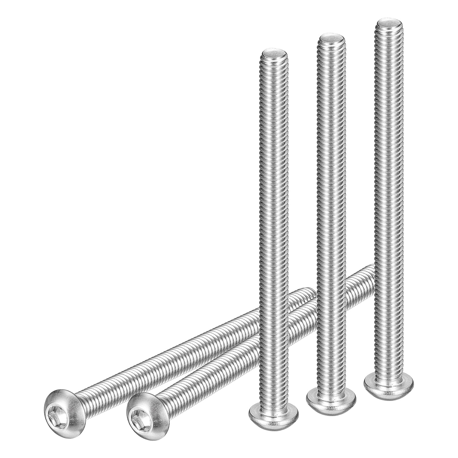 DTGN M6-1x90mm Button Head Socket Cap Screws - 10Pack - Good for Machine - 304 Stainless Steel 18/8 - Hex Drive Full Thread Fasteners — image 1