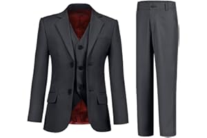 TIEFONY Boys Suits 3 Piece Slim Fit Suit Set Dresswear Ring Bearer Outfit for Boy