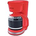 Better Chef Basic Coffee Maker | 12-Cup | Pause-N-Serve | Brushed Metal Trim (Red)