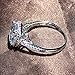 Mozume Women's Luxury 5ct CZ 925 Sterling Silver Engagement Anniversary Halo Ring Solitaire Wedding Band