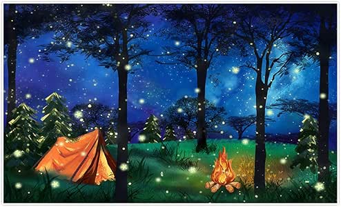 Allenjoy 5x3ft Forest Camping Photography Backdrop Night Star Scenery