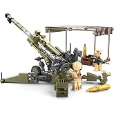 General Jim&rsquo;s US Army 155mm Howitzer Building Set &ndash; 258 Pieces &ndash; WWII Korea Vietnam Artillery Model &ndash; Army Green with Camouflage &ndash; Includes 2 Soldier Figures &ndash; Rotating Turret &ndash; Compatible Bricks