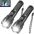 Northlet Rechargeable Flashlights 10000 High Lumens, Mini Handheld Flashlights with 3000mAh Battery, 5 Modes, Zoomable, IPX8 Waterproof, USB Tactical Flashlights for Emergencies, Camping, Dog Walking