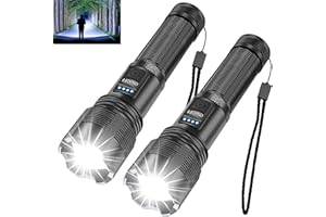 Northlet Rechargeable Flashlights 10000 High Lumens, Mini Handheld Flashlights with 3000mAh Battery, 5 Modes, Zoomable, IPX8 Waterproof, USB Tactical Flashlights for Emergencies, Camping, Dog Walking