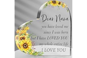 Hiipeenow Nana Gifts from Grandchildren, Acrylic Heart Sign Presents, Birthday Mothers Day Christmas Valentines Day Gifts for Nana, Grandma, Grammy, Grandmother