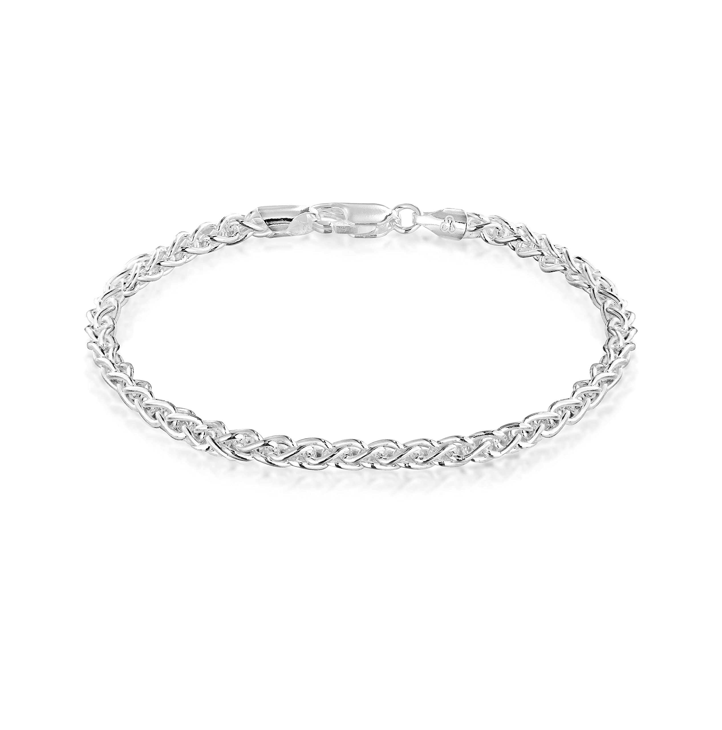 Tuscany Silver Women's Sterling Silver 3.5 mm Spiga Chain Bracelet of Length 19 cm/7.5 Inch