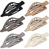 CHANDAT Flat Hair Clip 6 pcs Lay Down Claw Clips Hair Accessories for Women -Brown Grey