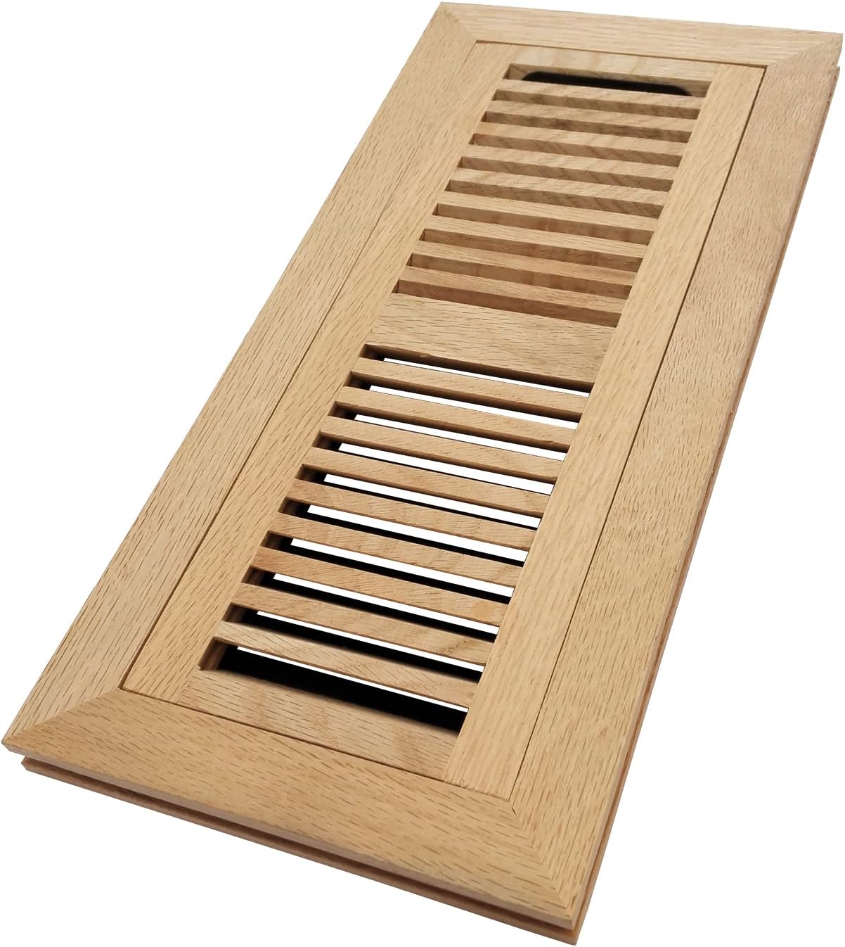 Registers, Grilles & Vents - Homewell White Oak Wood Floor Register, Flush Mount Vent with Damper, 4x12 Inch, Unfinished