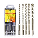 NEWTASTE 5PCS SDS Plus Rotary Hammer Drill Bit