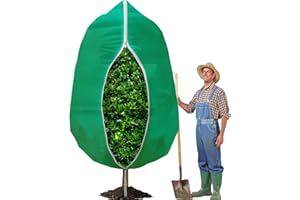 GONLEI Winter Plant Covers Freeze Protection 6.6 Ft x 8.2 Ft Large Frost Blankets for Outdoor Plants Frost Protection Cover Frost Cloth Plant Freeze Protection Garden Tree Plant Covers with Zipper Drawstring