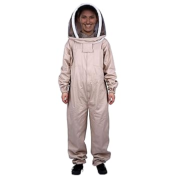 Mufly Imkeranzug mit Zaunschleier für Imker,Belüfteter,Baumwolle Imker-Anzug,Unisex Imker Biene Anzug für Professionelle Imke