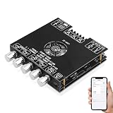 Bluetooth 5.1 Audio Amplifier Board, ZK-AS21 2.1 CH 220W x 2 + 350W HiFi Subwoofer Power Amp Mini Digital Audio Amp Module for Home Speakers(30-220W, 3-8Ohms), DC 16-38V, BT USB AUX Input