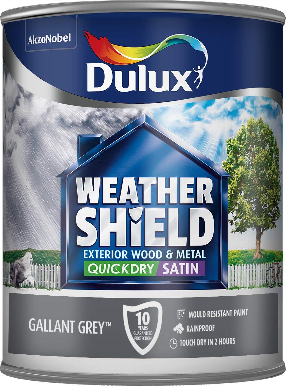 dulux weathershield gallant grey satin wood metal paint