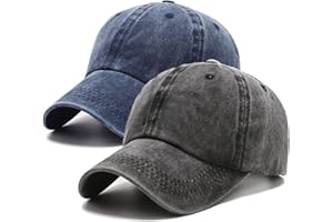 PFFY 2 Packs Vintage Washed Distressed Baseball Cap Golf Dad Hat for Men Women