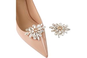 2PCS Shoe Clips for Women Dress Shoes, Elegant Rhinestone Shoe Clips Decorative Buckles, Detachable Crystal Shoe Clips for We