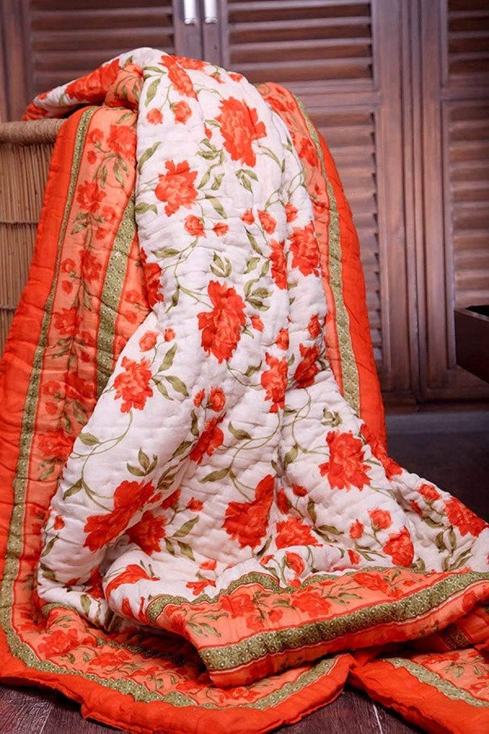 Buy CHHAARODIYA Handmade Floral Printed Jaipuri Razai Cotton