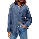 Cicy Bell Womens Oversized Denim Shirt Jean Jacket 2026 Spring Fashion Button Down Shirts Long Sleeve Tops Trendy Shackets