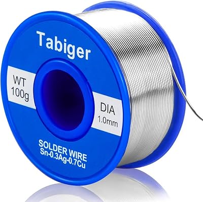 Tabiger 1.0mm Lead Free Solder Wire Rosin Flux 100g Sn97Rosin2Cu0.7Ag0.3