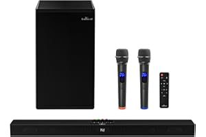 Larksound Karaoke Machine for Adults, with 2 Wireless Microphones, 2.1 Soundbar with Subwoofer, Bluetooth PA Speaker System, Sound Bar for TV, Home, Singing Party