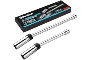 DURATECH 2PCS 5/8" Swivel Magnetic Spark Plug Socket Set, 3/8" Drive Thin Wall Socket Includes 11" Total Length and 6" Total Length with 6-Point, Enhanced Magnetic Head, Cr-V Steel Made