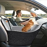 Pawaboo Dog Car Seat for Small Medium Dogs, Dog Booster Car Seat with Safety Belts & Elevated Thick Cushion, Detachable Washa