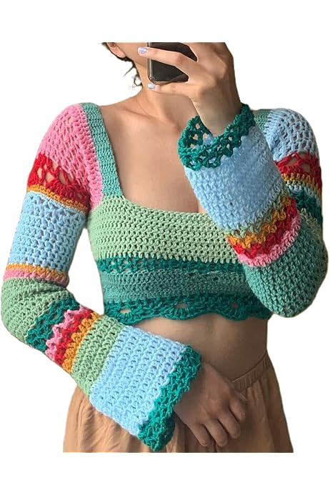 sueter corto a crochet