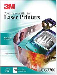 Amazon.com: 3M Products - 3M - Black &amp; White Laser Printer Transparency ...