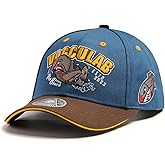 Vogculab Vintage Flying Tigers Embroidered Baseball Cap, Adjustable Snapback, Cotton, Unisex Blue/Brown