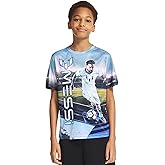Messi Boys' Lifestyle Short Sleeve Top, Loose-fit Shirt with Logo, Comfortable, All-Day Wear