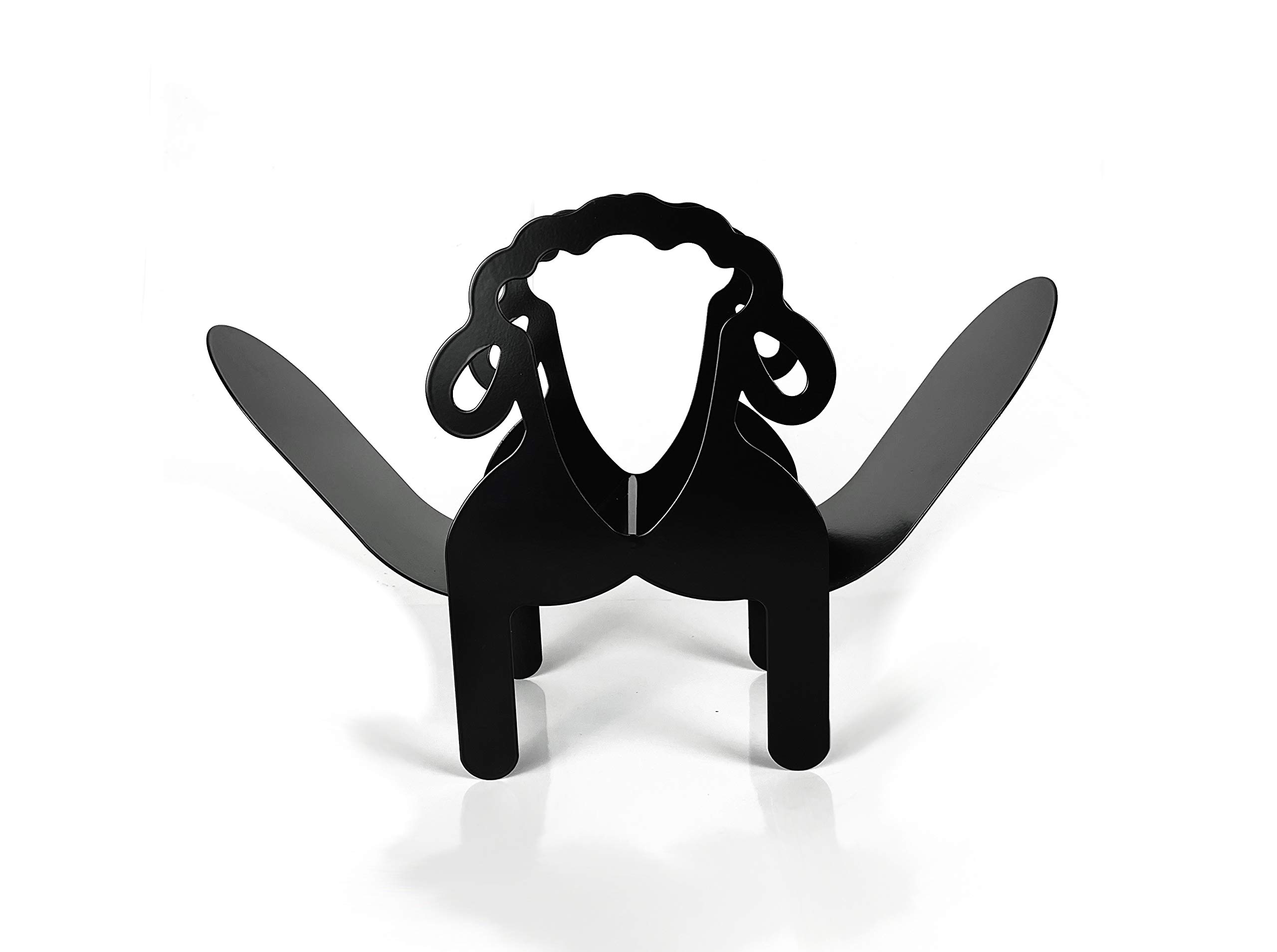 Scott & Rye - SHEEP Toilet Roll Holder - Black Metal Stand - Bathroom accessory - Free Standing
